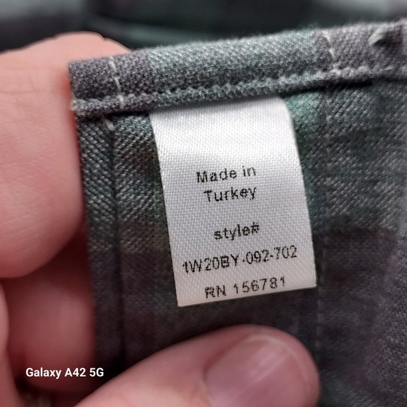 Ledbury Tailored Fit Shirt Mens 15 S Green Navy Buffalo Check Cotton - Picture 5 of 7